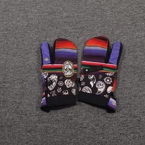Celtek Lobster Mittens Mitts Mens Large Multicolor Skull Stripe Snowboard Lined